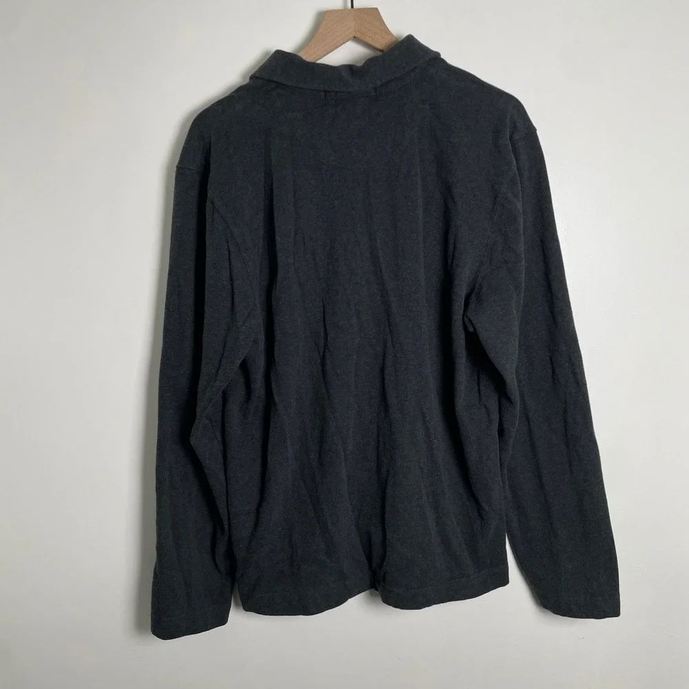 Banana Republic Quarter Zip Sweater Mens XL Gray Pullover Pockets Quiet Luxury